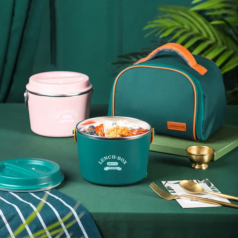 Portable Electric Lunch Box Stainless Steel Office Car Travel Picnic Food Warmer Container 12V 24V 220V 110V Thermostat Heater