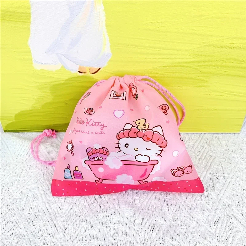 Bolsa de almacenamiento de cosméticos de Hello Kitty Kuromi, Kawaii Sanrio Ins, lindo Paquete de bolsillo de dibujos animados, Cinnamoroll, regalos para niñas