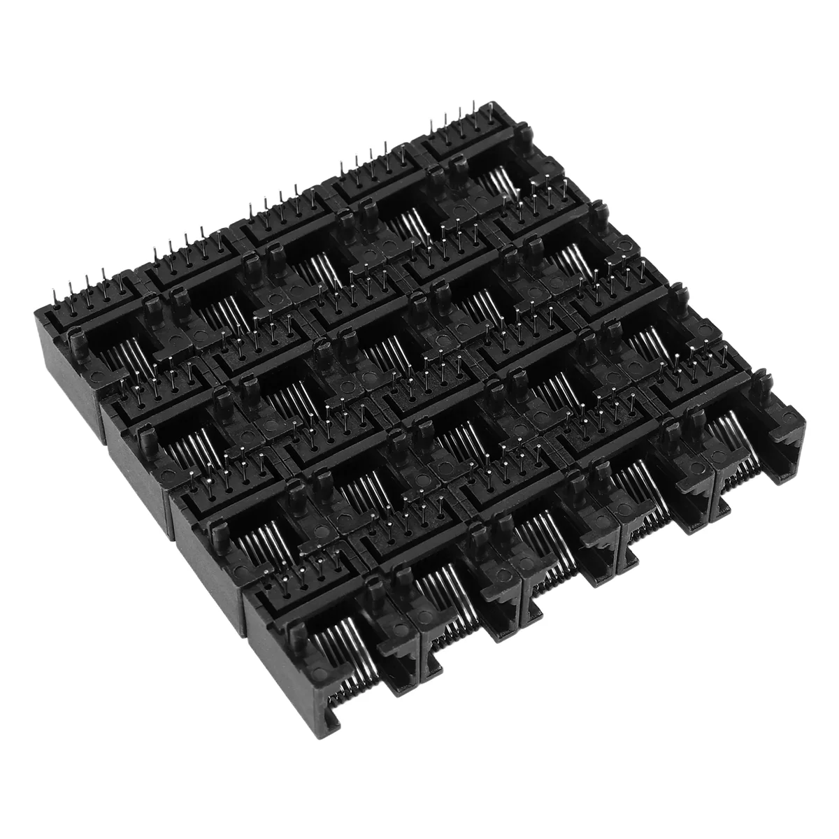 ГОРЯЧИЕ 20 шт. RJ45 8P8C компьютерная Интернет-сеть разъем PCB черного цвета