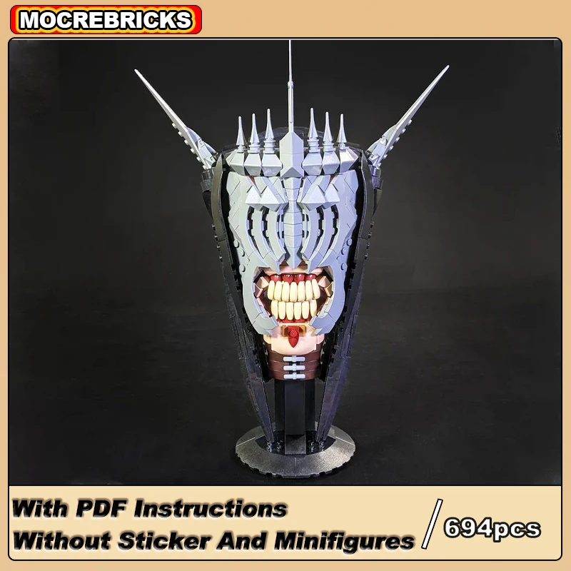 

694PCS Star Movie Magic Rings Role Mouth of Sauron Figures Helmet MOC Building Blocks Assembly Model Creative Adults Bricks Toys