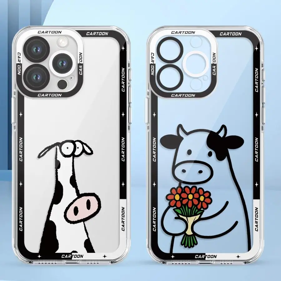 아이폰 17 에어 7 8 SE 13 12 11 프로 맥스 XS XR 16e 15 14 16 플러스용 투명 소프트 만화 소 캐릭터 케이스