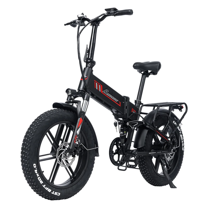 

RANDRIDE Folding Ebike 1000W 48V17AH 20*4inch Fat Tire City Adult Electric Bike Mountain Snow Electric Bicycle Doulbe Suspension