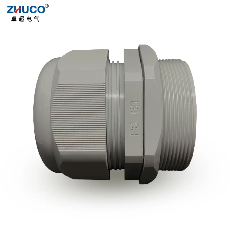 

ZHUCO 5 шт. PG63 водонепроницаемый серый нейлоновый пластик IP68 крышка кабеля разъем для шнура резиновая прокладка регулируемая защита 42-50 мм