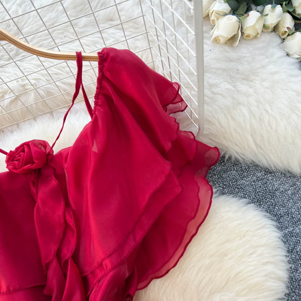 Chique vintage sexy halter sem mangas elegante fada verão feminino boho vestido de verão roupas femininas vestido longo