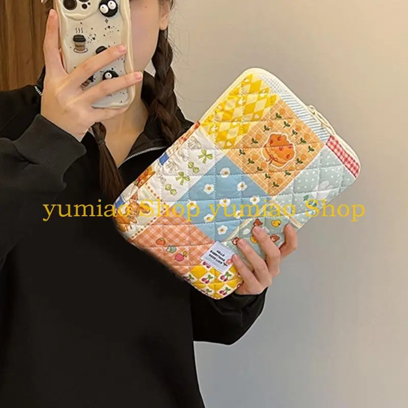 

587B чехол для ноутбука с мультяшным рисунком для 11/13/15 дюймов, стеганая противоударная сумка для компьютера, сумка-клатч