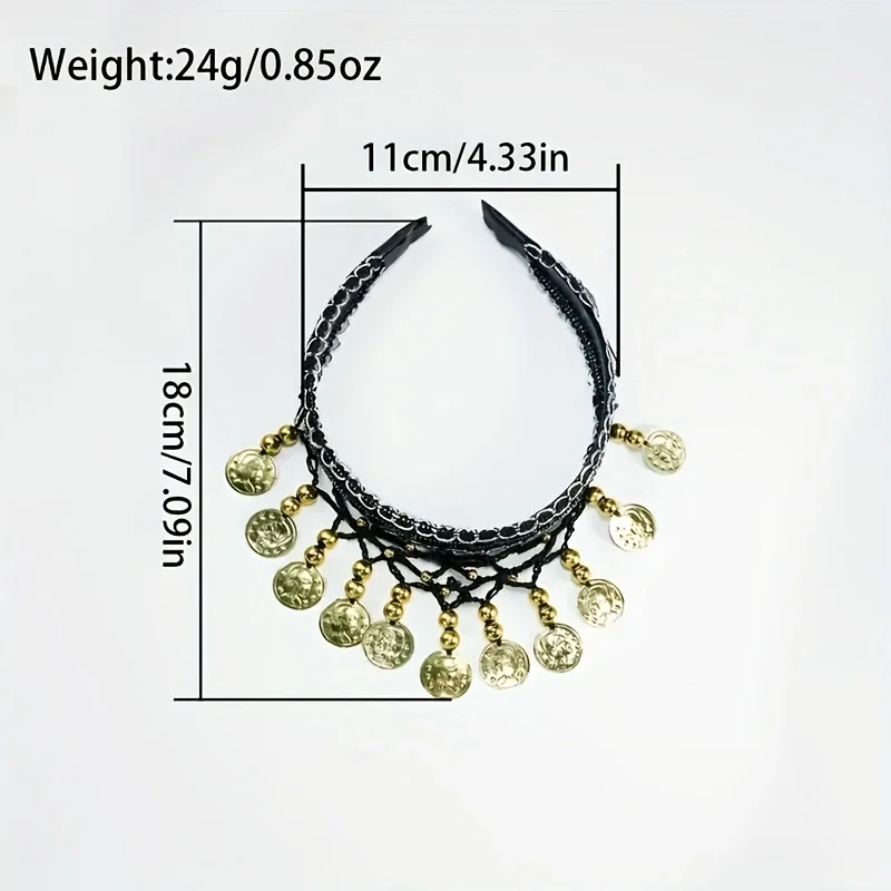1pc Folk Dance Belly Dance Hair Accessories, Plastic Head Chain Rings, Stage Performance Costume Accessories, Featherless, Party view 4