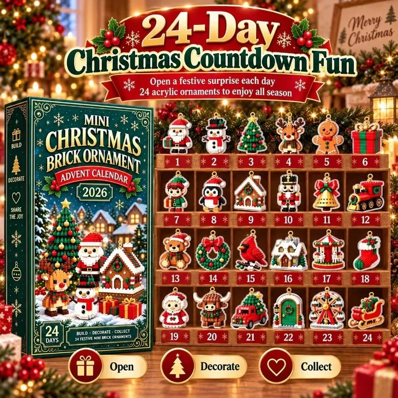 *-*2026 Christmas Advent Calendar 24 Day Countdown Mini Christmas Ornaments Mystery Box Holiday Decor Surprise Gift Collection