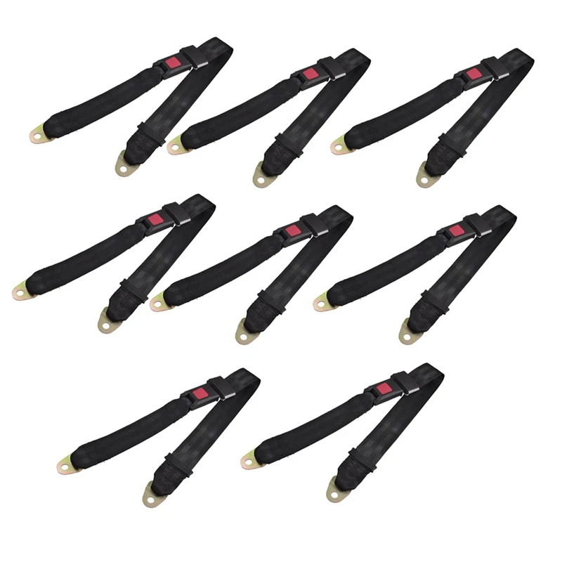 8X Black Adjustable Two Point Auto Car Safety Seat Belt Lap Seatbelt