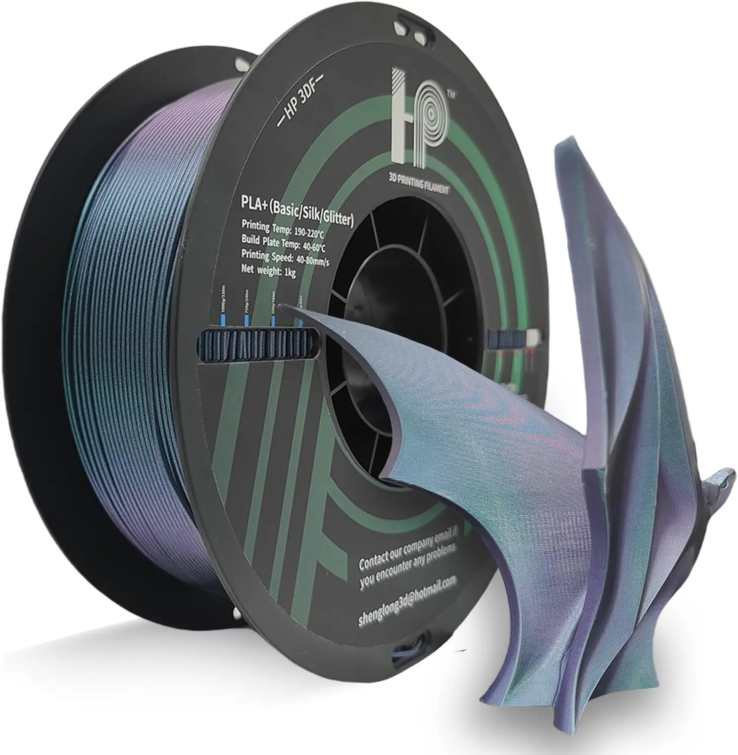 3D Printer Filament, HP3DF PLA Filament,1.75mm Dimensional Accuracy +/- 0.02mm, 1KG Spool (2.2 lbs),Fit Most FDM Printer (Magic)