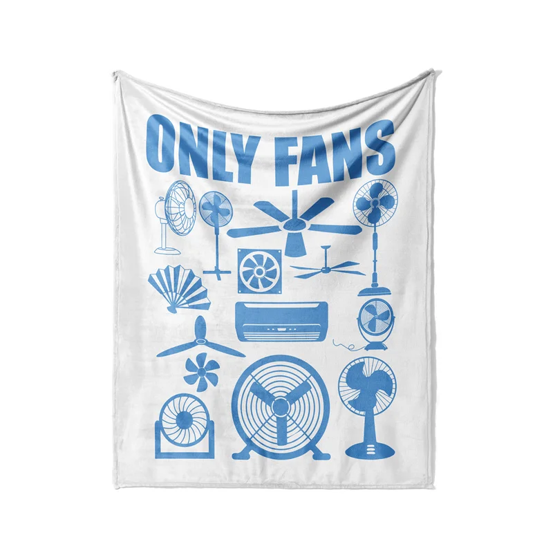 Aertemisi Only Fan Set Funny Ventilators and Fans Throw Blanket Soft Fleece Blanket for Couch Bedroom Living Room Travel