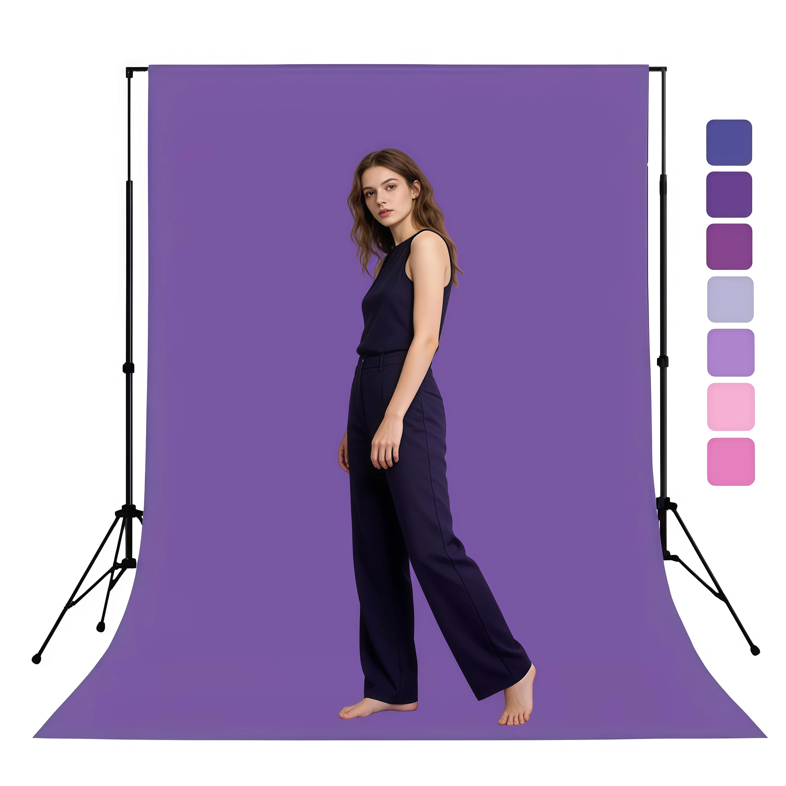 Purple Solid Color Backgrounds For Photographs Vinyl Polyester Fabric Professional Wedding Birthday Photo Booth Decor Backdrops