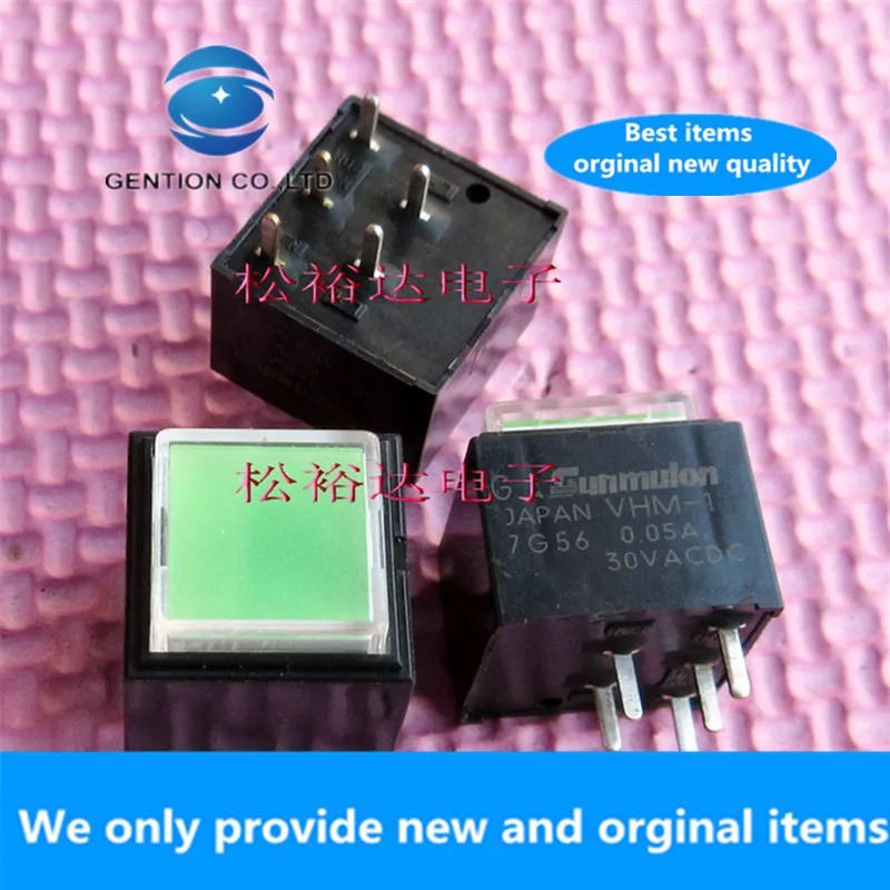 

1 шт. Оригинальный новый 100% новый кнопочный переключатель VHM-1S80C1K2C VHM-1 0.05A 30VACDC 5-контактный с подсветкой