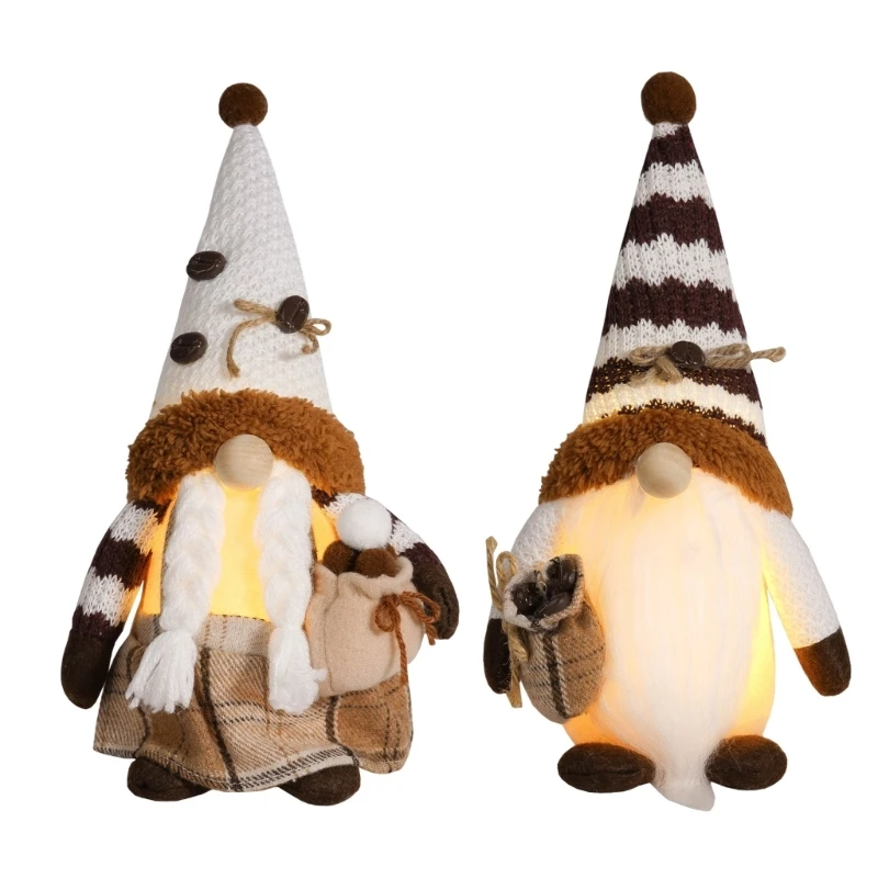 Christmas Gnomes Decorations Featurings Subtle LED Light Dolls Toy Decors