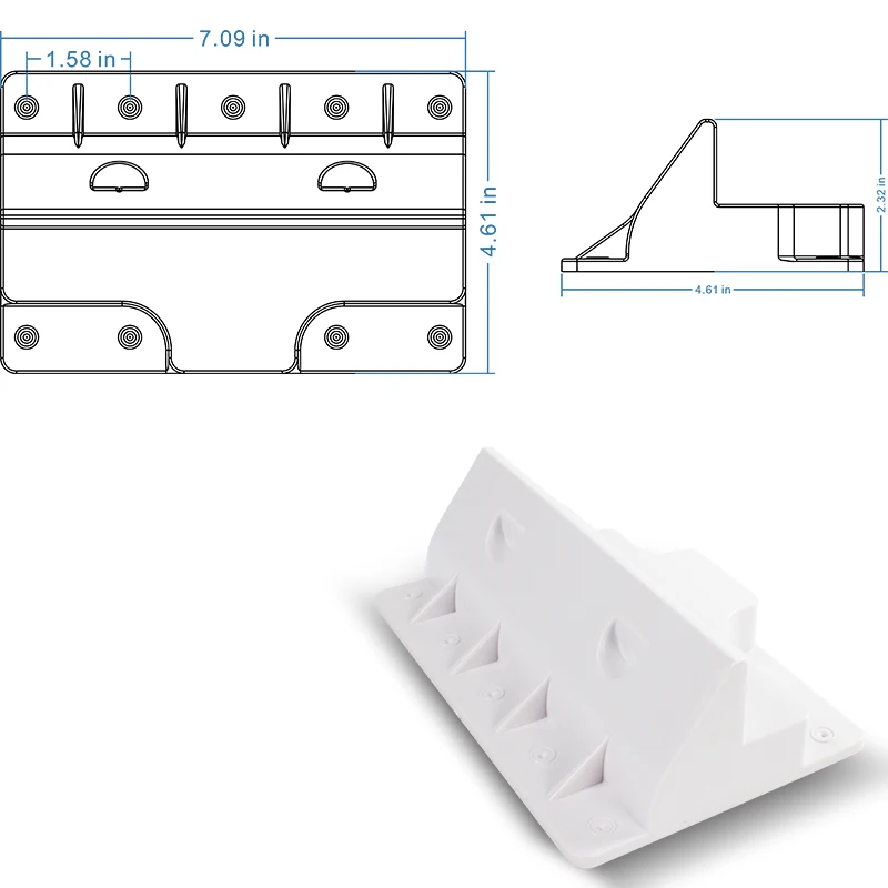 دعامة تثبيت مكونة من 6 قطع RV دعامة سقف مسطحة بحرية ABS للحماية من الأشعة فوق البنفسجية دعامة تثبيت الألواح الشمسية