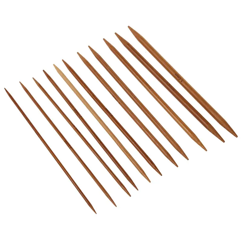 5 Sets of 11 Sizes 5\'\' (13cm) Double Pointed Carbonized Bamboo Knitting Kits Needles Set (2.0mm - 5.0mm)