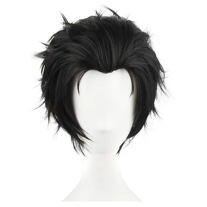 

❤️❤️❤️C-ZOFEK Men's Anime Cosplay Wig Short Balck Halloween Classical Slicked-back Hair (Black)❤️⭐️❤️