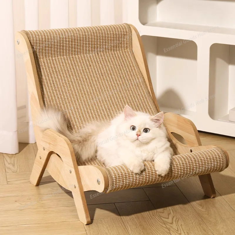 Cat Lounge Scratching Post with Sisal Rope, Durable & Low-dust Cat Scratcher Bed, Cat Sofa Lounge for Claw Care