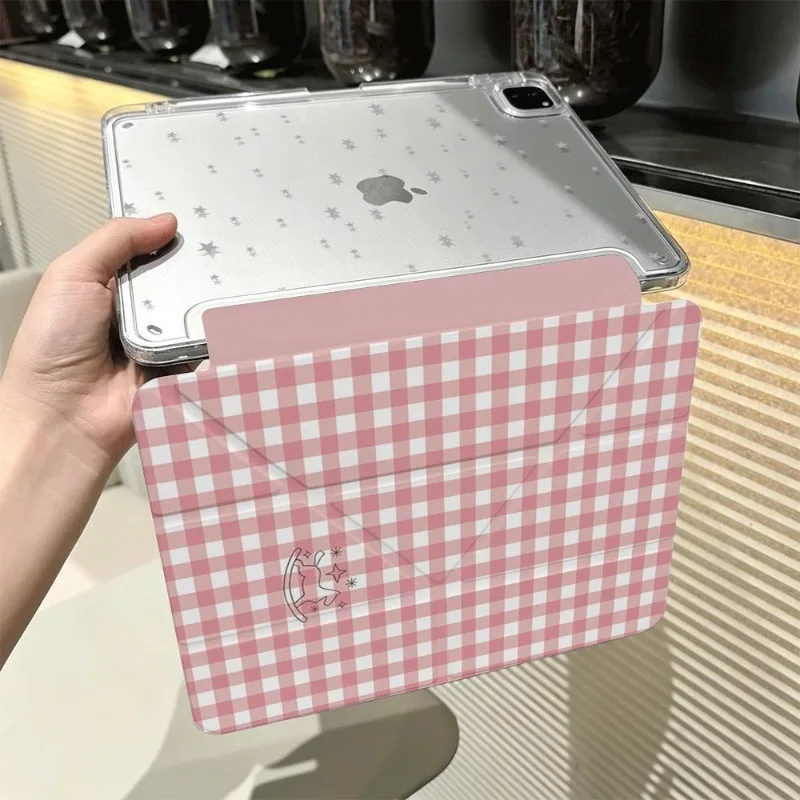 Checked Pony 3+Y Fold Case for IPad Air 3 Case 10.9 10th Gen Mini 4/5 7.9 6 8.3 Air M2/M4 11 Air11/13 12.9 Pro 10.5 A16 11th