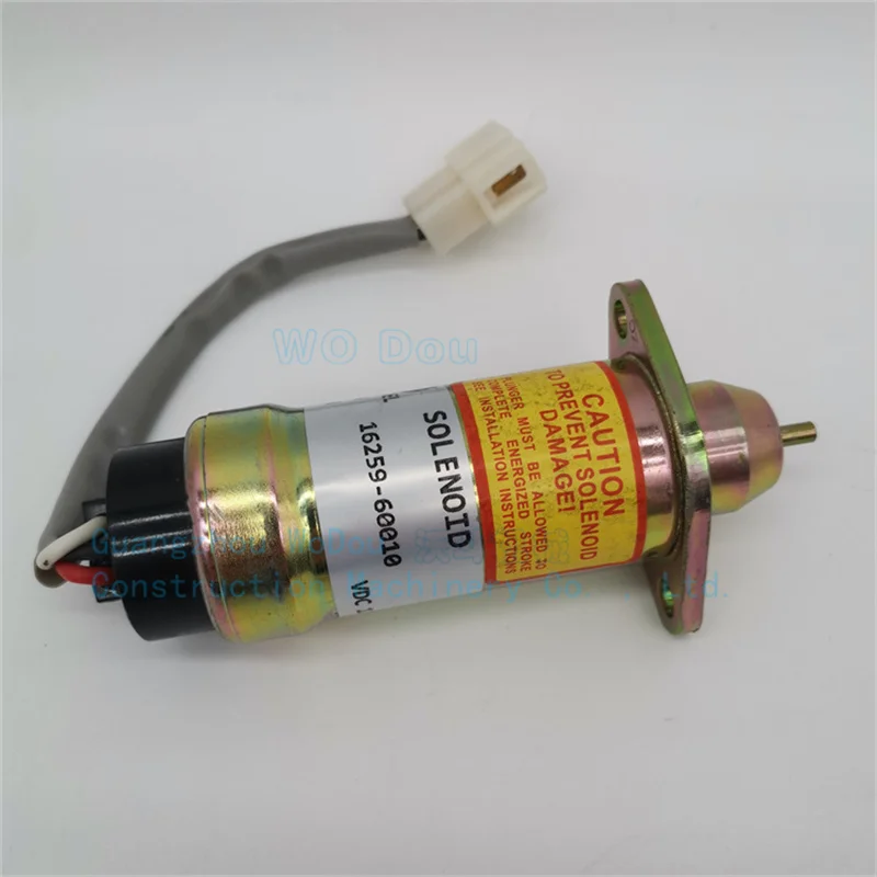 New Fuel engine stop shutoff Solenoid 16259-60010 MV1-48 12v for Kubota D1105 V1505 Hitachi TW150DHB TW150VTR TW190 TW S426TDHB