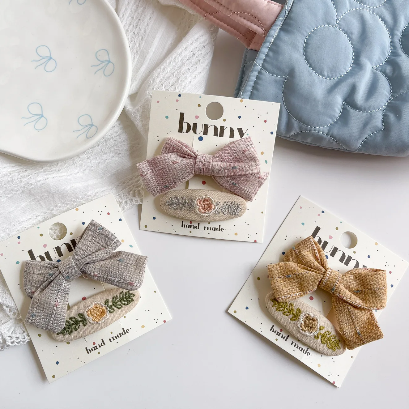 

Spring Embroidery Lace Flower Kids Hair Clips Cute Girls New Bow Side Clip Butterfly Floral Hair Accessories Factory Direct