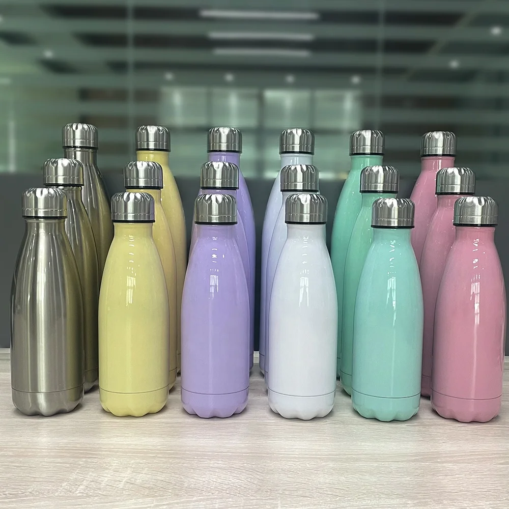 New 2024 17 oz Sublimation Water Bottle Blanks Sports Cola Cup Tumbler Double Walled Vacuum Insulated,one piece