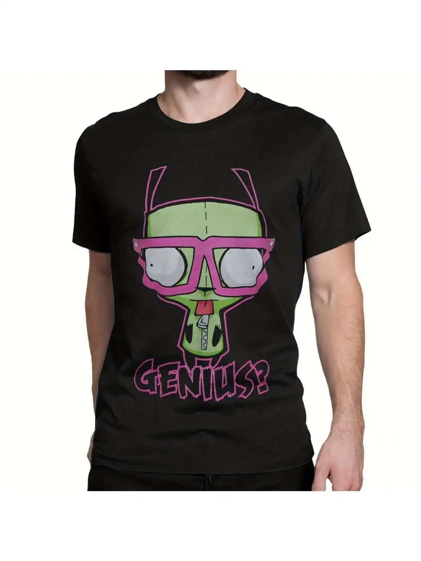 Camiseta Kawaii Invader Zim - Camiseta gráfica de manga corta de algodón para hombre