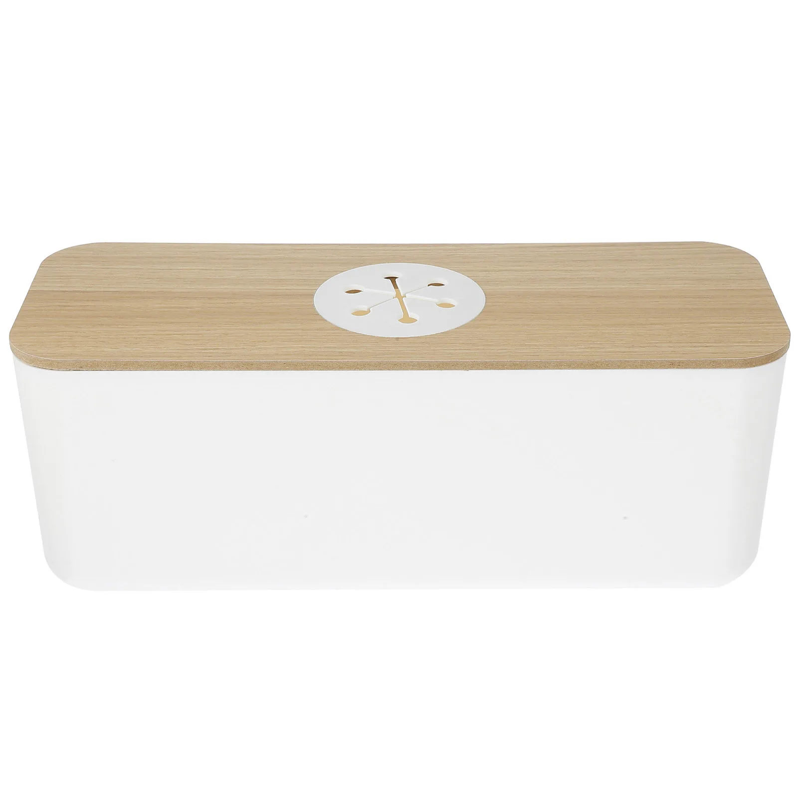 

Power Cord Hiding Socket Box Compact Cable Organizer For Desk Computer Wire Management Round Hole Charging Hub Abs Wood Material