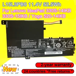 L15L3PB0 Battery For Lenovo Ideapad 330S 14IKB 330S-15IKB Yoga 520-14IKB Flex 14 1470 1570 L15M3PB0 L15C3PB1 L15L3PB1 52.5Wh