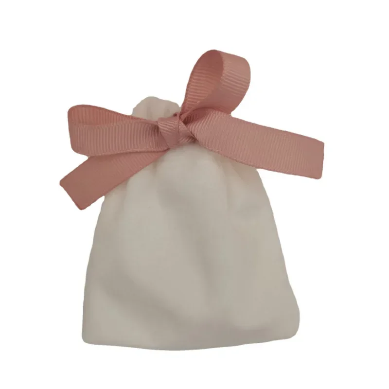 ผ้าฝ้ายถุงของขวัญขนาดเล็กกํามะหยี่ริบบิ้นกระเป๋าเครื่องประดับของขวัญบรรจุภัณฑ์กระสอบขนตาแต่งหน้ากระเป๋าสตางค์ที่กําหนดเองริบบิ้นกระเป๋าถือ