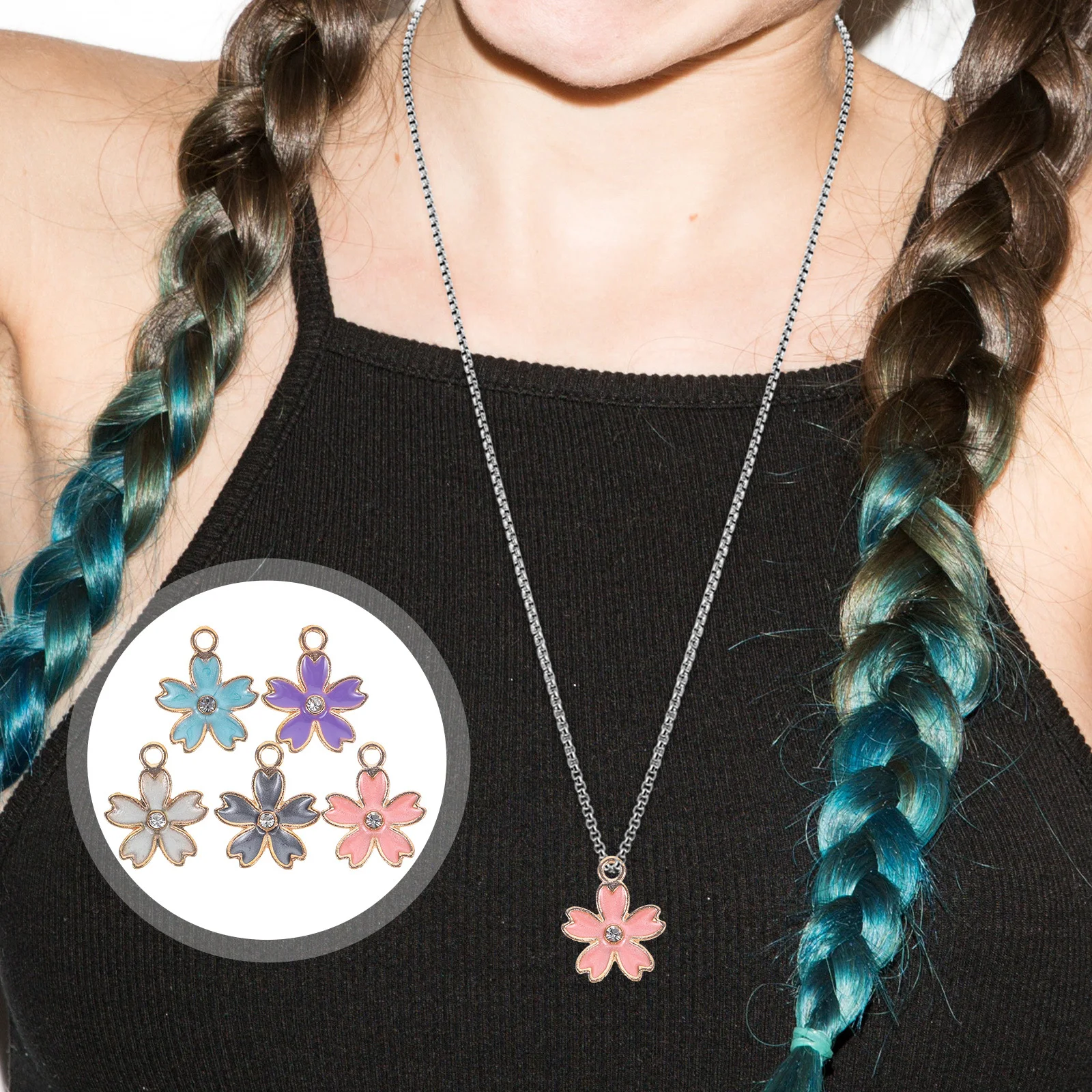 

20Pcs Alloy Charms Flower Design Premium Material for DIY Jewelry Making Necklace Pendant Accessories Flower Charms