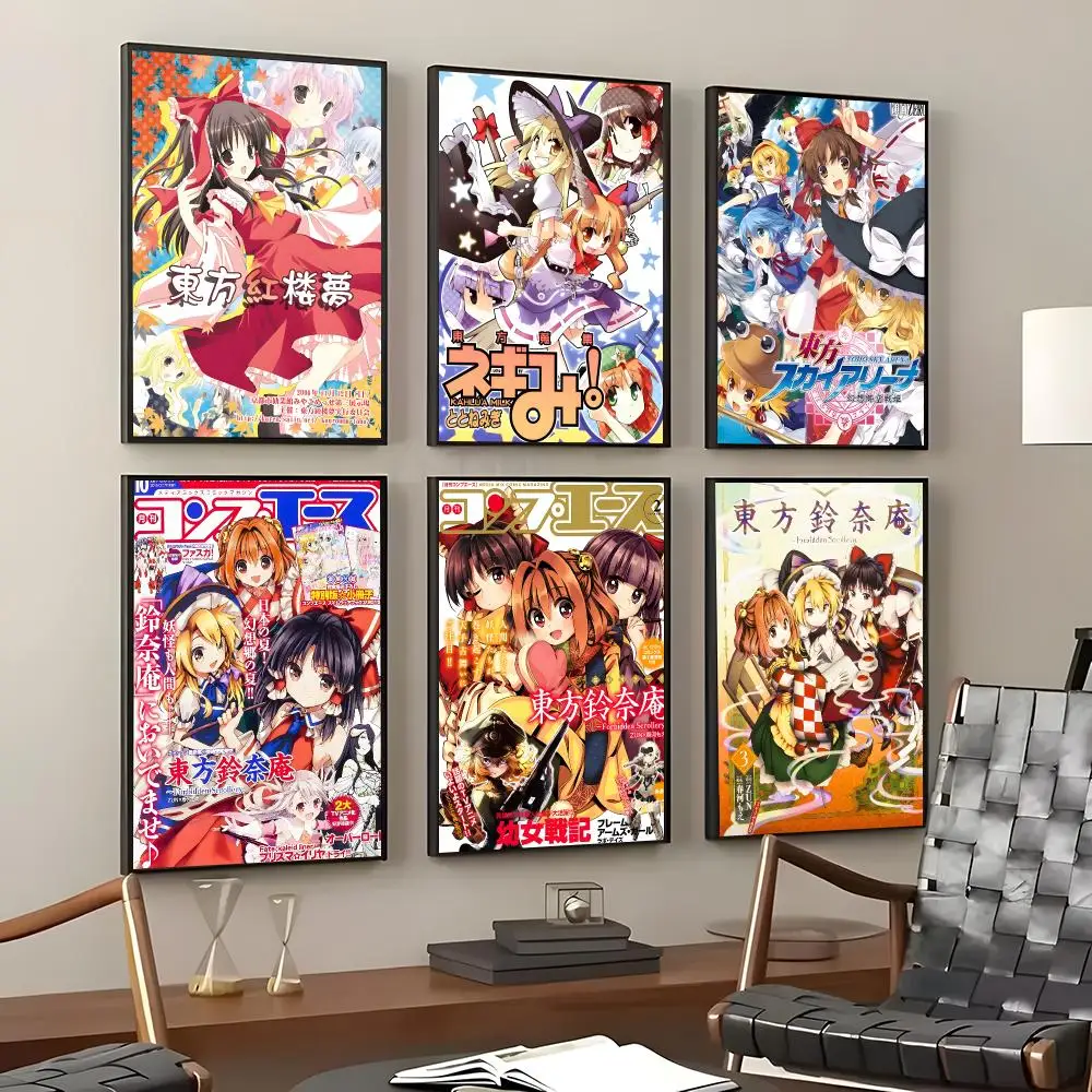 Game Touhou Project Poster Self-Adhesive Waterproof Wall Stickers Coffee Bar Home Wall Decor