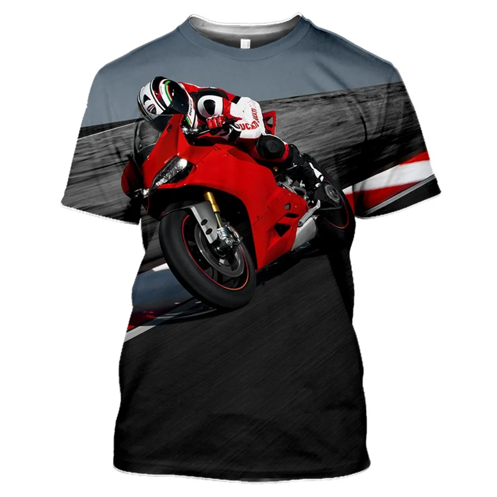 Mens T-shirt Summer 3D Print Motorcycle Motocross Tshirt Women Tops Tees Fashion Short Sleeve Sports Car T-shirts Homme