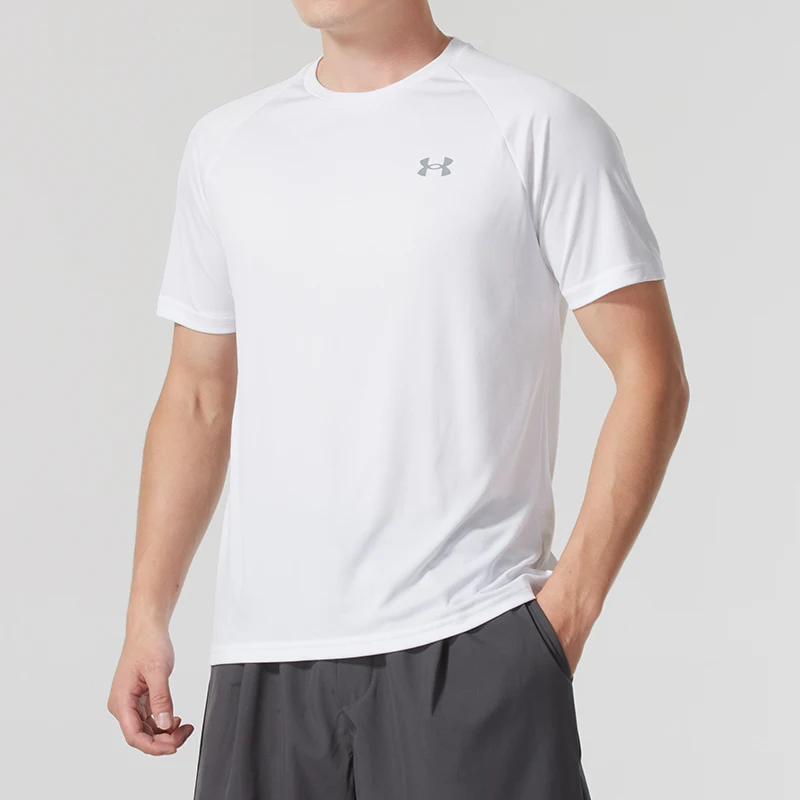 

Under Armour Мужская спортивная одежда для бега с короткими рукавами Фитнес-тренировочный топ Эластичная удобная футболка с круглым вырезом 1327965-100