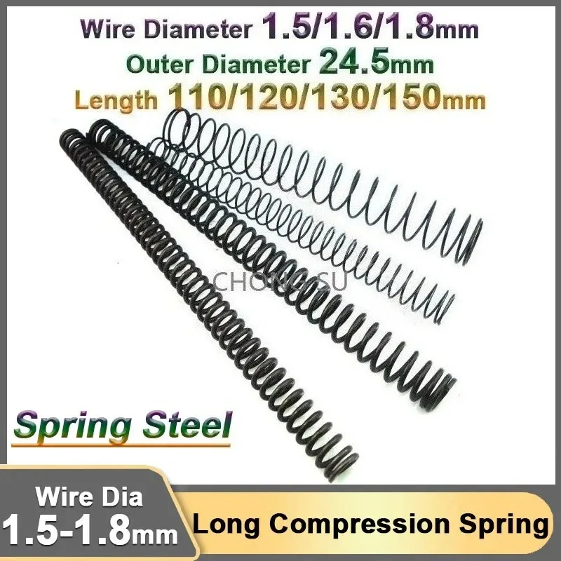 

Spring Steel Compressed Long Y-type Release Pressure Return Spring Wire Dia 1.5 1.6 1.8mm Compression Spring 110 120 130 150mm