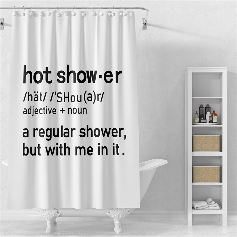 Gaslight Gatekeep Girlboss Hot Shower Definition Funny Shower Curtain Set with Grommets and Hooks for Bathroom Decor