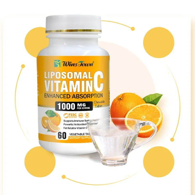 1 bottle of vitamin C chewable tablets to supplement vitamins enhance immunity and promote skin health