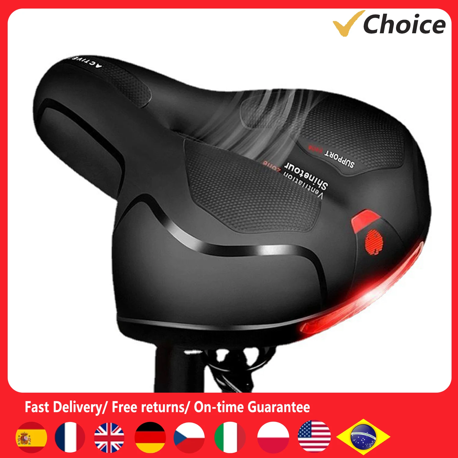 Bike Seat Comfortable & Breathable Bicycle Saddle Cushion Water-Resistant with Dual Shock Absorbing for MTB Mountain Road Bike