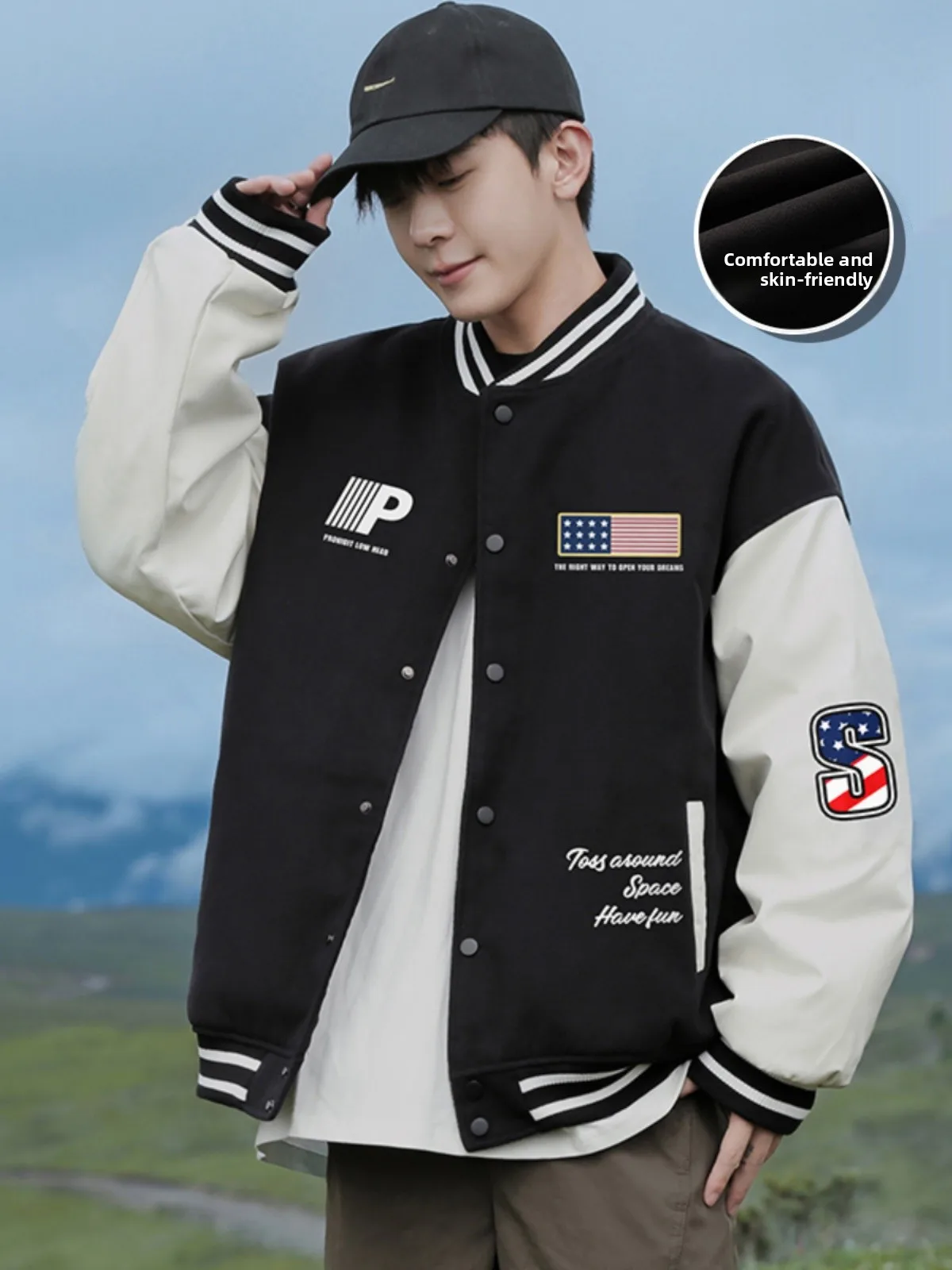 

Утепленная флисовая куртка для мужчин на осень-зиму, в бейсбольном стиле, повседневная теплая верхняя одежда, модное свободное пальто для подростков