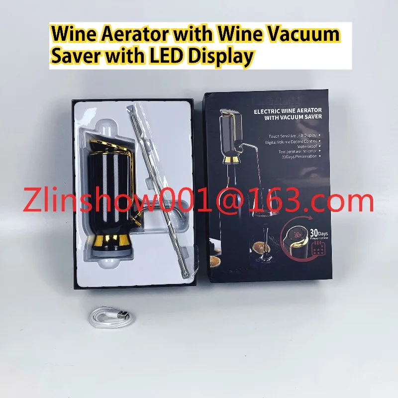 Luxury Portable Rechargeable Electric Wine Aerator Pourer Automatic Electric Wine Decanter for 30 Days Preservation