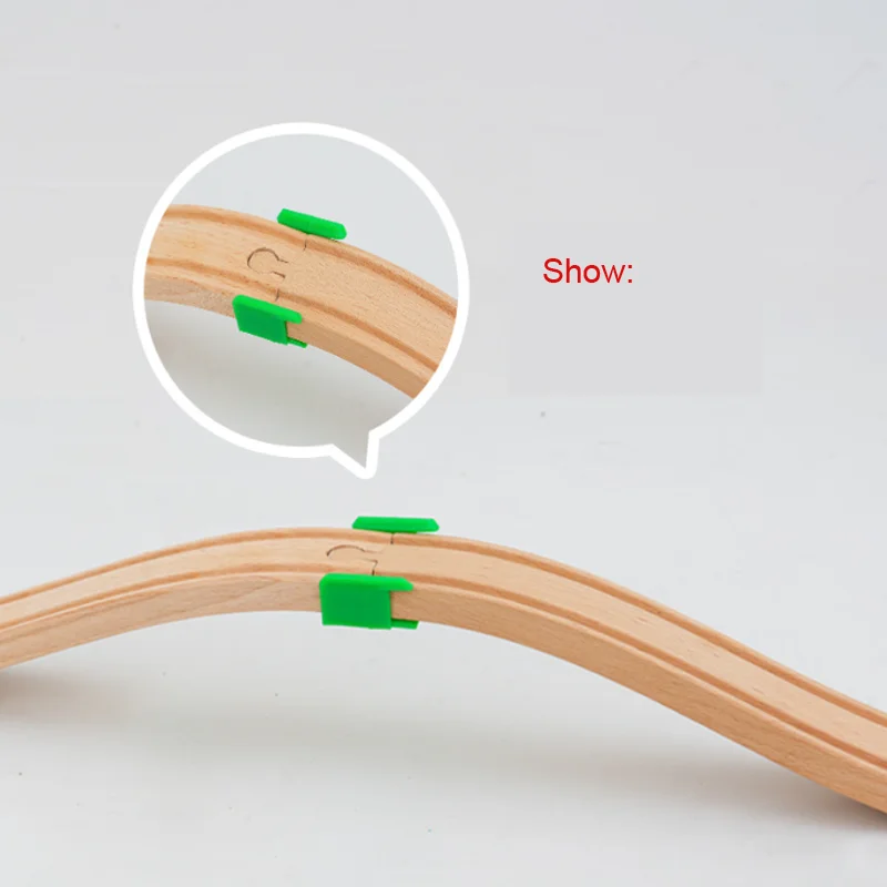 Plastic Wooden Train Track Accessories Curves Track Train Track Joint Wooden Railway Scene Educational Toy For Kids