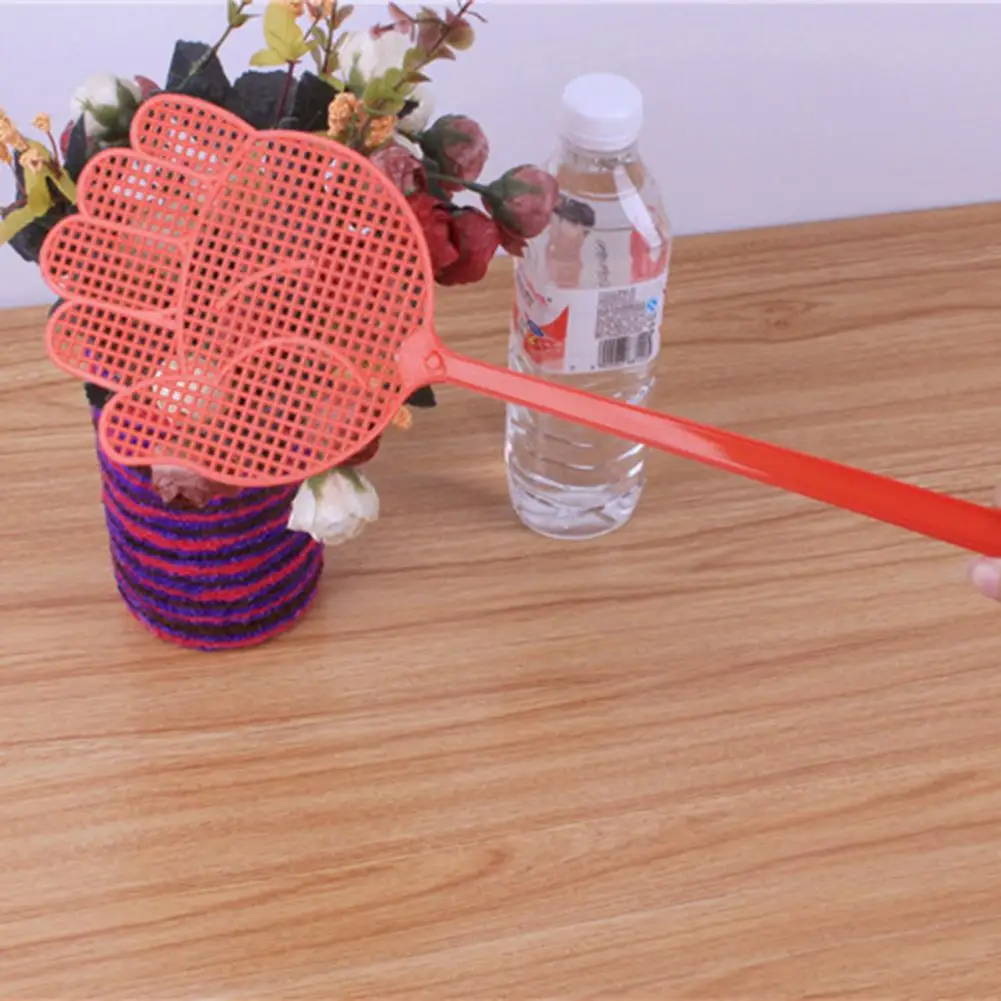 4 pezzi scacciamosche a forma di palma efficiente scacciamosche flessibile Bug Zapper PP palmare manico lungo trappola scacciamosche forniture per la casa