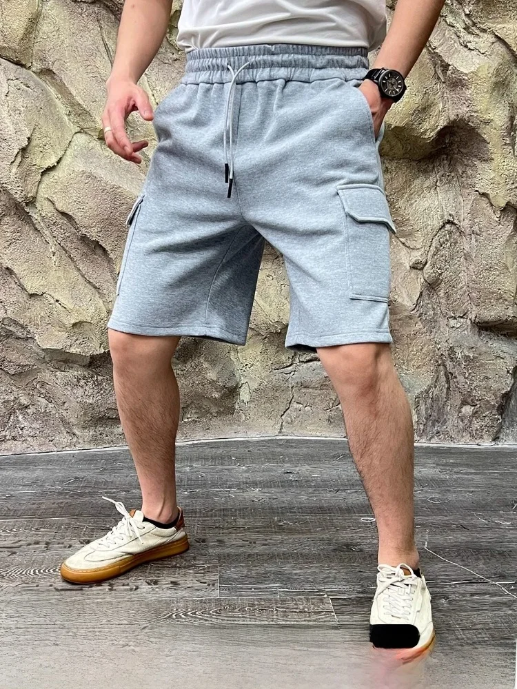 

OZ Shape High Waist Elastic Waist Cotton Shorts Men's Summer Casual Straight Leg Five-Point Pants American Casual Style