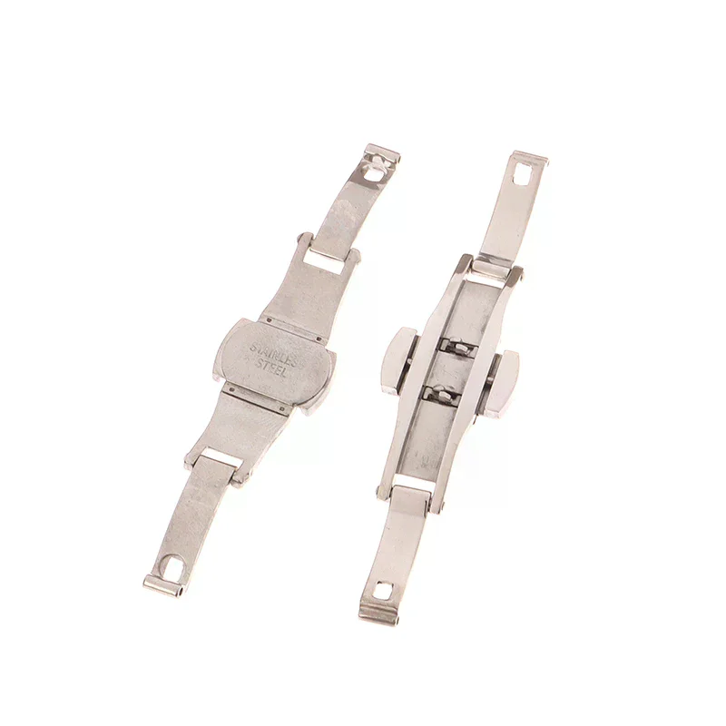 /HTF/1Pc Stainless Steel Butterfly Deployment Buckle Polished Button Watch Band 15/17/19/21/23/25MM Watchbands Clasp Accessories