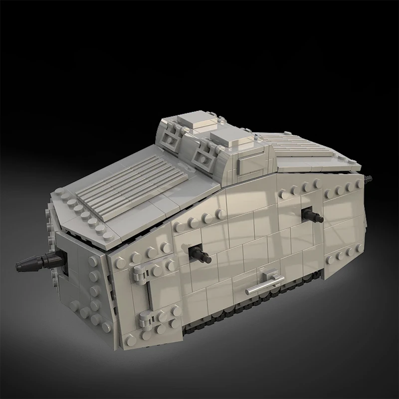 MOC WW1 Germania Militare A7V Carro Armato di Combattimento Building Blocks Set Mark IV Maschio e Nero Carro Armato Pesante Veicolo di Guerra Mattoni Giocattoli Regalo