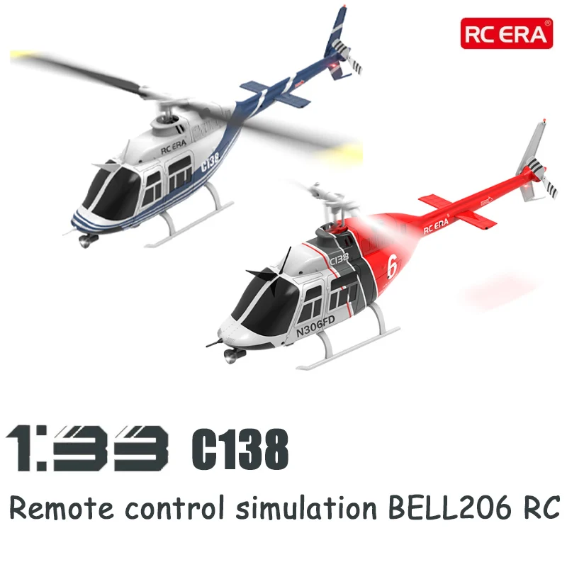 C138 remote-controlled helicopter simulation BELL 206 remote-controlled aircraft model 1/33 2.4G full scale children's toy