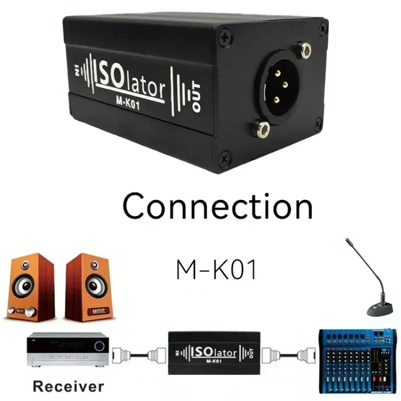 Dual Channel 6.5 XLR Mixer balanced Audio signal Isolator Eliminates Current Noise Audio Signal Isolator For audio System