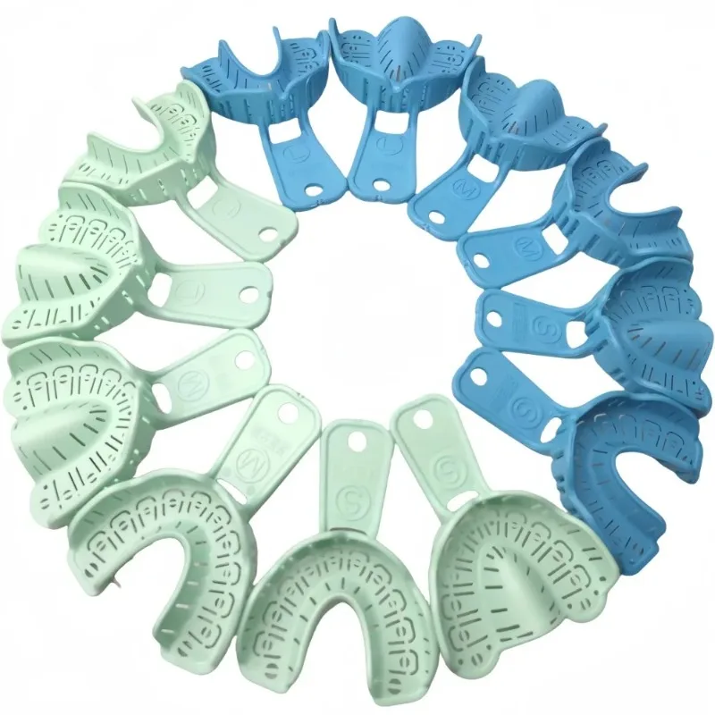 12Pcs Lab Impression Plastic Tray S/M/L Lab Implant Tray Full Mouth Removable Partial Mold Tray Easy To Fold s