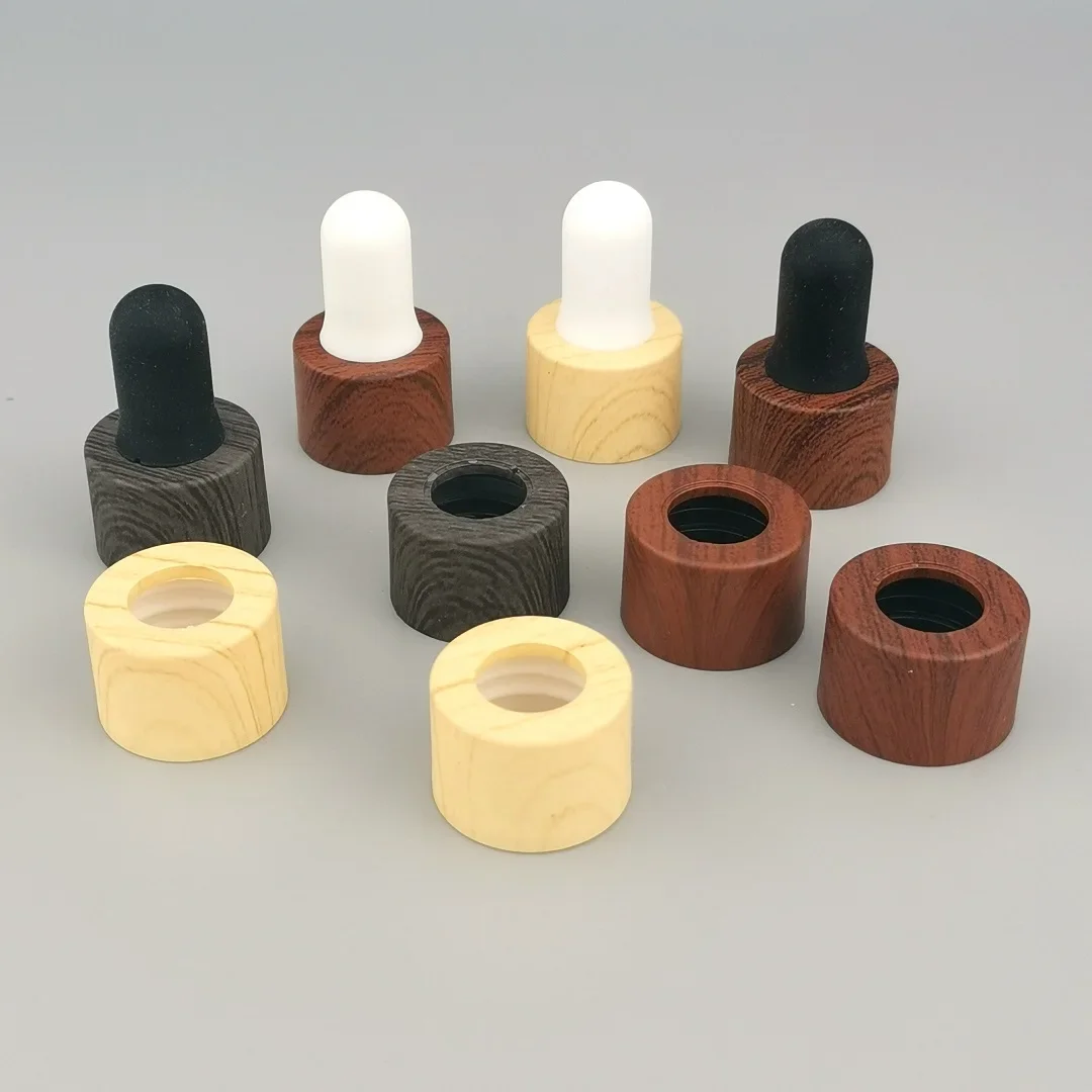 Glass Dropper Pipette Lid Neck Suitable International Standard Essential Oil Bottle Wood Dropper Top Cap for Bamboo Containers
