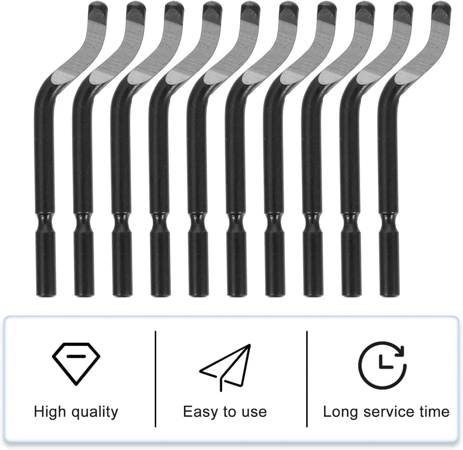 Deburring Tool Set with 11pcs High Speed Steel Swivel Blades Burr Removal Tool for Metal Resin PVC Pipes Copper Plastic Aluminum