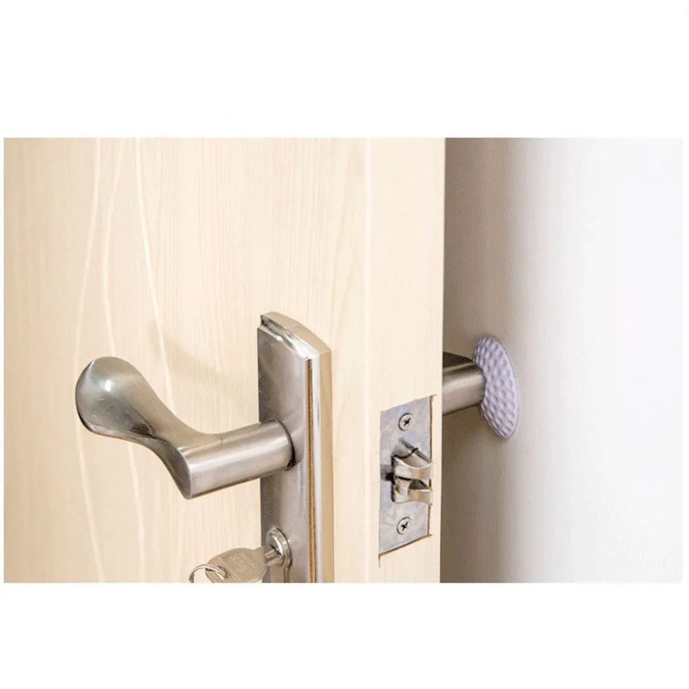 

White Thickened Furniture Crash Pad Self-Adhesive Shockproof Wall Protector Door Doorknob Back Pad for Home Protection